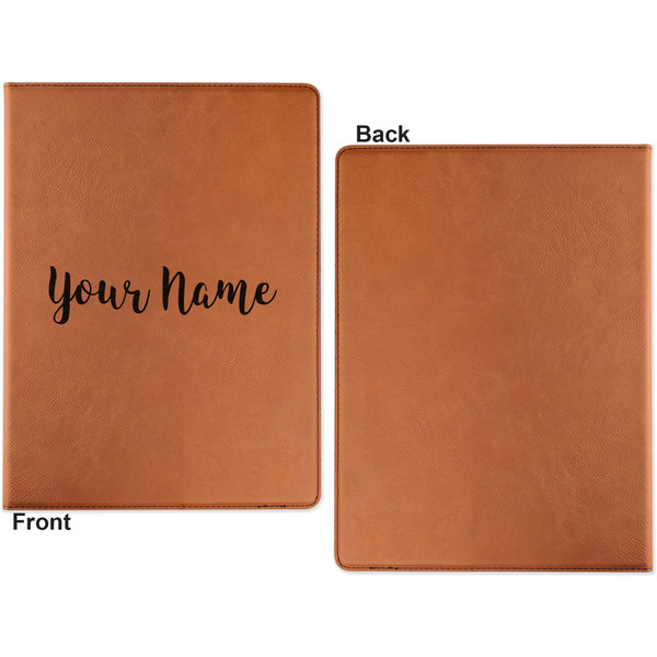 Script Name Cognac Leatherette Portfolios with Notepad - Large - Single Sided - Apvl