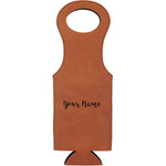 Script Name Leatherette Wine Tote - Double-Sided (Personalized)
