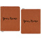 Script Name Cognac Leatherette Zipper Portfolios with Notepad - Double Sided - Apvl