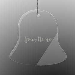Script Name Engraved Glass Ornament - Bell (Personalized)