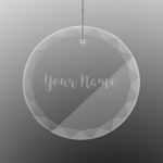 Script Name Engraved Glass Ornament - Round (Personalized)