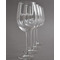 Script Name Engraved Wine Glasses Set of 4 - Front View