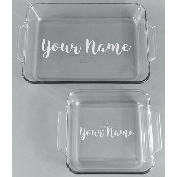 Script Name Glass Baking Dish Set - Front
