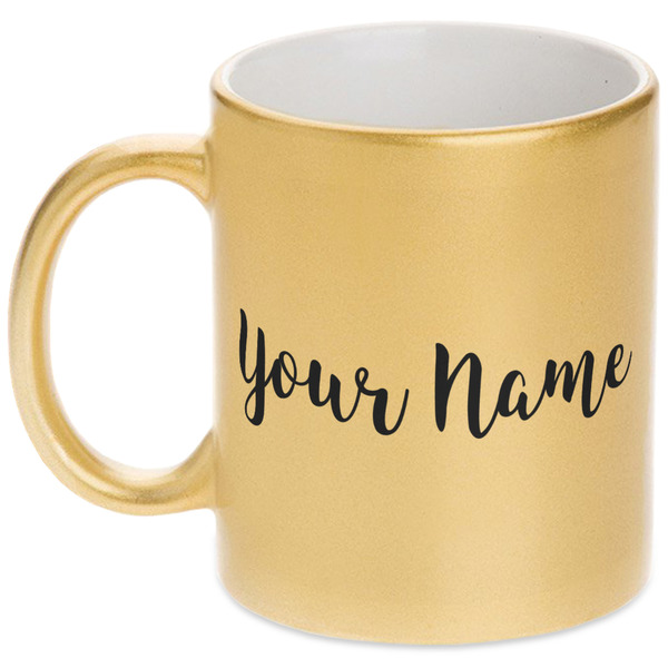 Custom Script Name Metallic Gold Mug (Personalized)