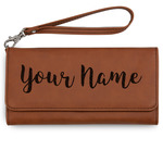 Script Name Ladies Leatherette Wallet - Laser Engraved - Rawhide (Personalized)