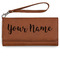 Script Name Ladies Wallet - Leather - Rawhide - Front View