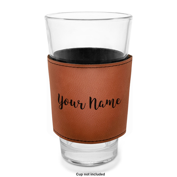 Script Name Laserable Leatherette Mug Sleeve - In pint glass for bar