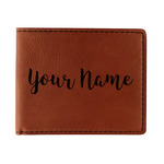 Script Name Leatherette Bifold Wallet (Personalized)