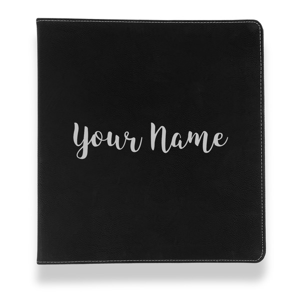 Custom Script Name Leather Binder - 1" - Black (Personalized)