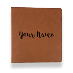 Script Name Leather Binder - 1" - Rawhide (Personalized)