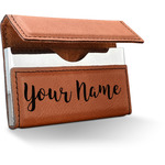 Script Name Leatherette Business Card Case (Personalized)