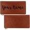 Script Name Leather Checkbook Holder Front and Back Single Sided - Apvl