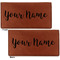Script Name Leather Checkbook Holder Front and Back