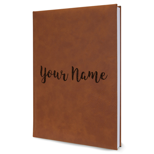 Custom Script Name Leather Sketchbook - Large - Double-Sided (Personalized)