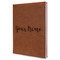 Script Name Leather Sketchbook - Large - Double Sided - Angled View