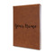 Script Name Leather Sketchbook - Small - Single Sided - Angled View