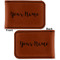 Script Name Leatherette Magnetic Money Clip - Front and Back