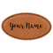 Script Name Leatherette Oval Name Badges with Magnet - Main