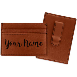 Script Name Leatherette Wallet with Money Clip (Personalized)