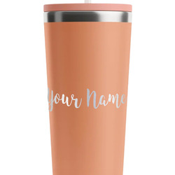 Script Name RTIC Everyday Tumbler with Straw - 28oz - Peach - Double-Sided (Personalized)