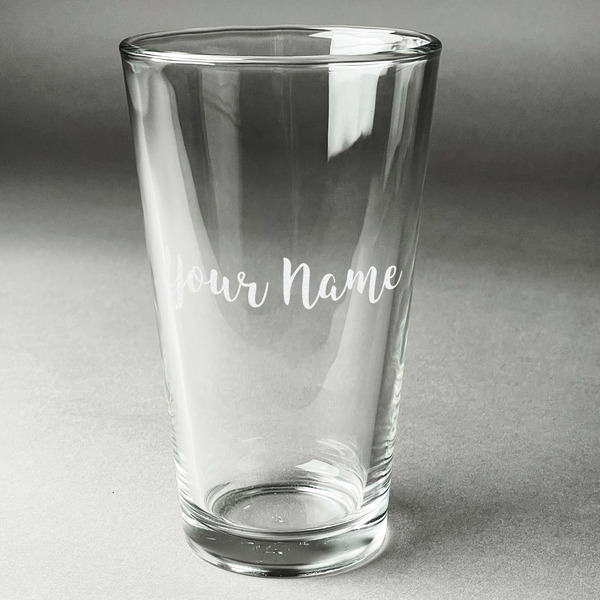 Custom Script Name Pint Glass - Laser Engraved - Single (Personalized)