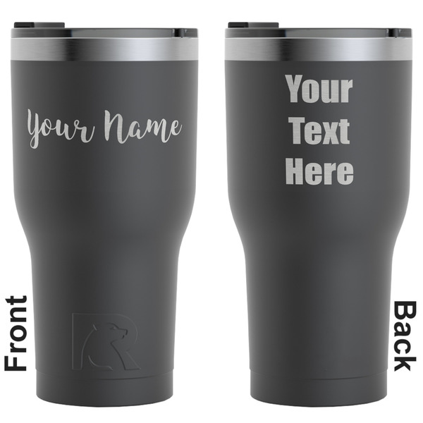 Custom Script Name RTIC Tumbler - Black - Laser Engraved - Double-Sided (Personalized)