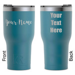 Script Name RTIC Tumbler - Dark Teal - Laser Engraved - Double-Sided (Personalized)