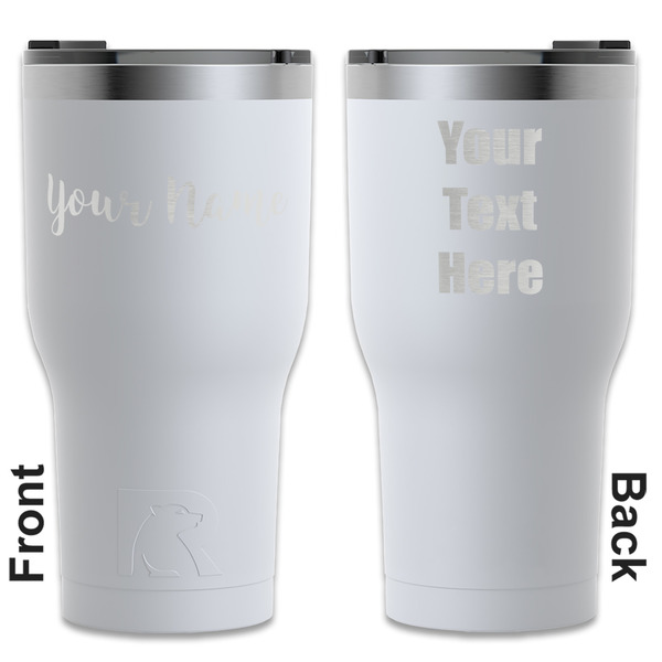 Custom Script Name RTIC Tumbler - White - Laser Engraved - Double-Sided (Personalized)