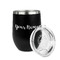 Script Name Stainless Wine Tumblers - Black - Double Sided - Alt View