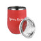 Script Name Stainless Wine Tumblers - Coral - Double Sided - Alt View