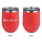 Script Name Stainless Wine Tumblers - Coral - Single Sided - Approval