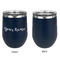 Script Name Stainless Wine Tumblers - Navy - Single Sided - Approval