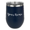 Script Name Stainless Wine Tumblers - Navy - Single Sided - Front