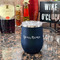 Script Name Stainless Wine Tumblers - Navy - Single Sided - In Context