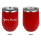 Script Name Stainless Wine Tumblers - Red - Single Sided - Approval