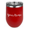 Script Name Stainless Wine Tumblers - Red - Single Sided - Front