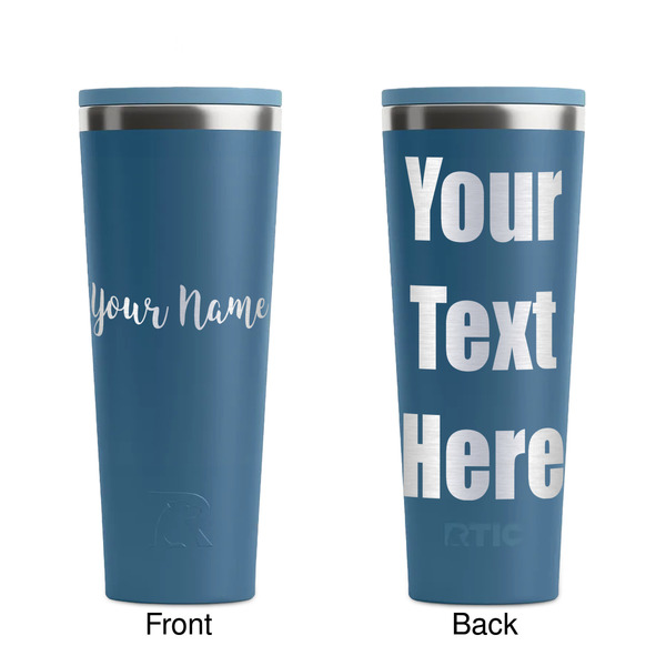 Script Name Steel Blue RTIC Everyday Tumbler - 28 oz. - Front and Back