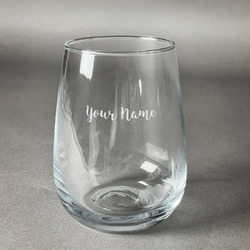 Script Name Stemless Wine Glass - Laser Engraved (Personalized)