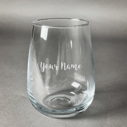 Script Name Stemless Wine Glass - Laser Engraved (Personalized)