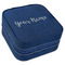 Script Name Travel Jewelry Boxes - Leather - Navy Blue - Angled View