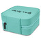 Script Name Travel Jewelry Boxes - Leather - Teal - View from Rear