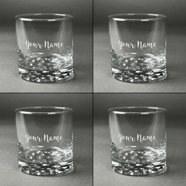 Script Name Whiskey Glasses - Set of 4 - Front