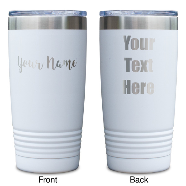 Script Name White Polar Camel Tumbler - 20oz - Double Sided - Approval