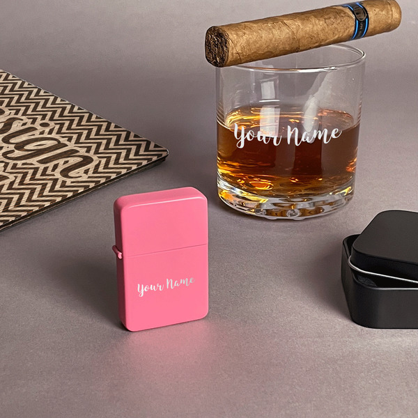 Script Name Windproof Lighters - Pink - In Context