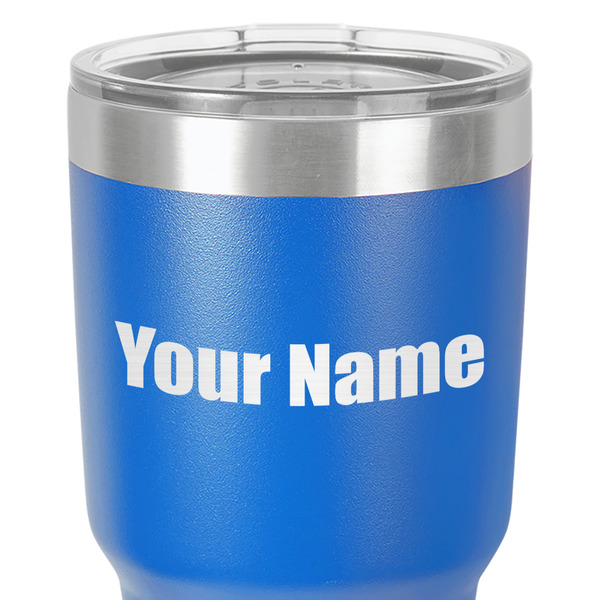 Block Name 30 oz Stainless Steel Ringneck Tumbler - Blue - Close Up