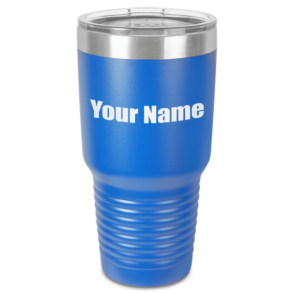 Custom Block Name 30 oz Stainless Steel Tumbler - Royal Blue - Single-Sided (Personalized)