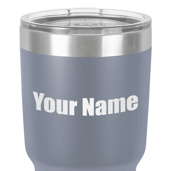Block Name 30 oz Stainless Steel Ringneck Tumbler - Grey - Close Up