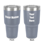 Block Name 30 oz Stainless Steel Tumbler - Grey - Double-Sided (Personalized)