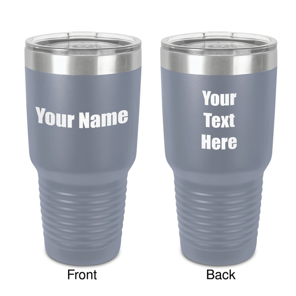 Custom Block Name 30 oz Stainless Steel Tumbler - Grey - Double-Sided (Personalized)