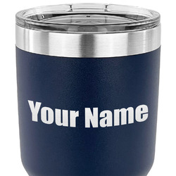Block Name 30 oz Stainless Steel Tumbler - Navy - Single Sided (Personalized)
